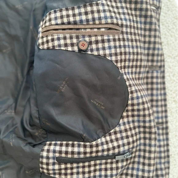 Kiton Napoli brown suede pelle leather puffer coat size 50 - Picture 7 of 10